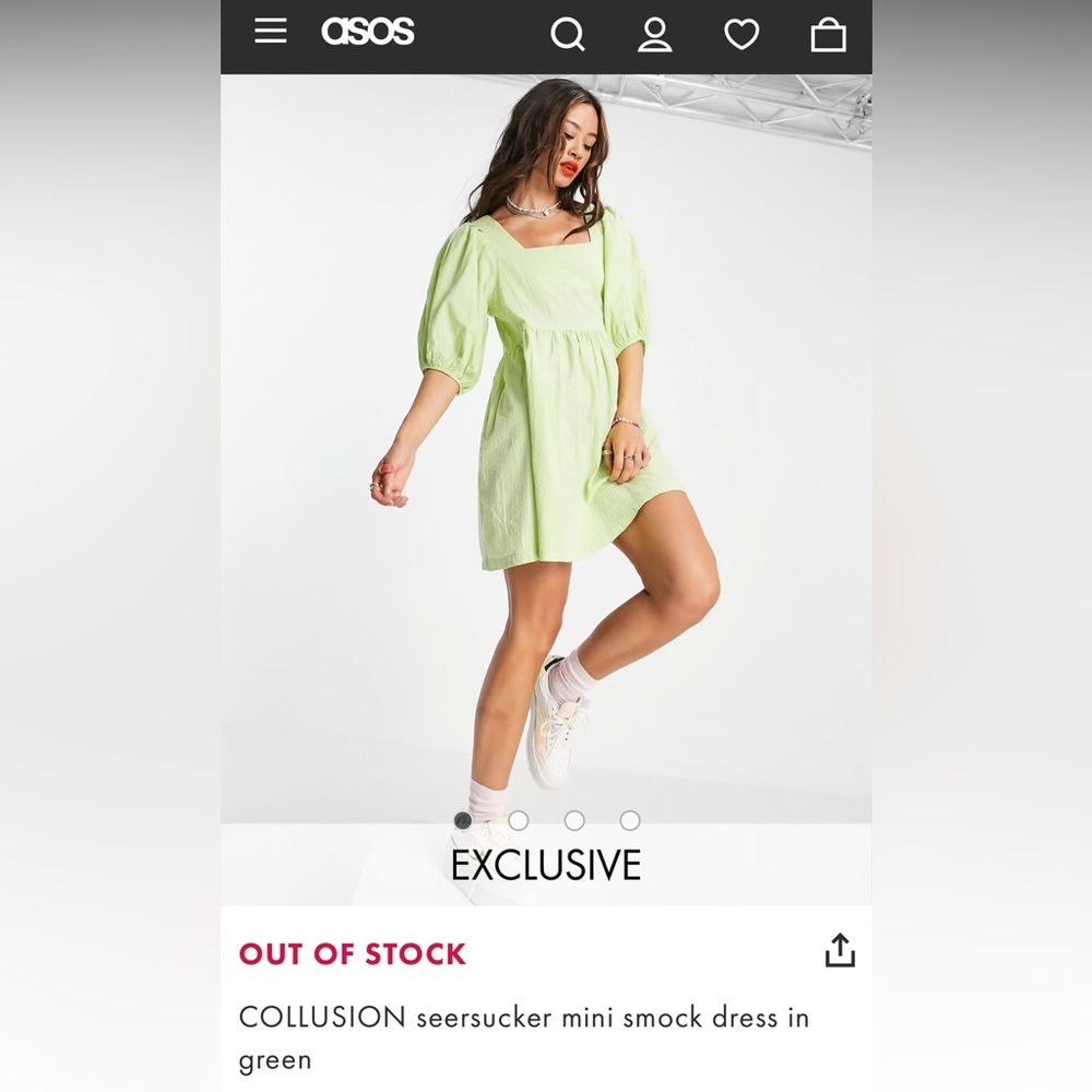 COLLUSION seersucker mini smock dress